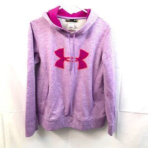 Under Amour Hoodie Size MED Woman's Purple/Orange Drawstring Pocket Long Sleeve